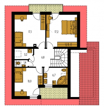 Plan de sol du premier étage - KLASSIK 153